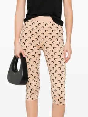 Marine Serre | Moon Black on Tan Capri Pants